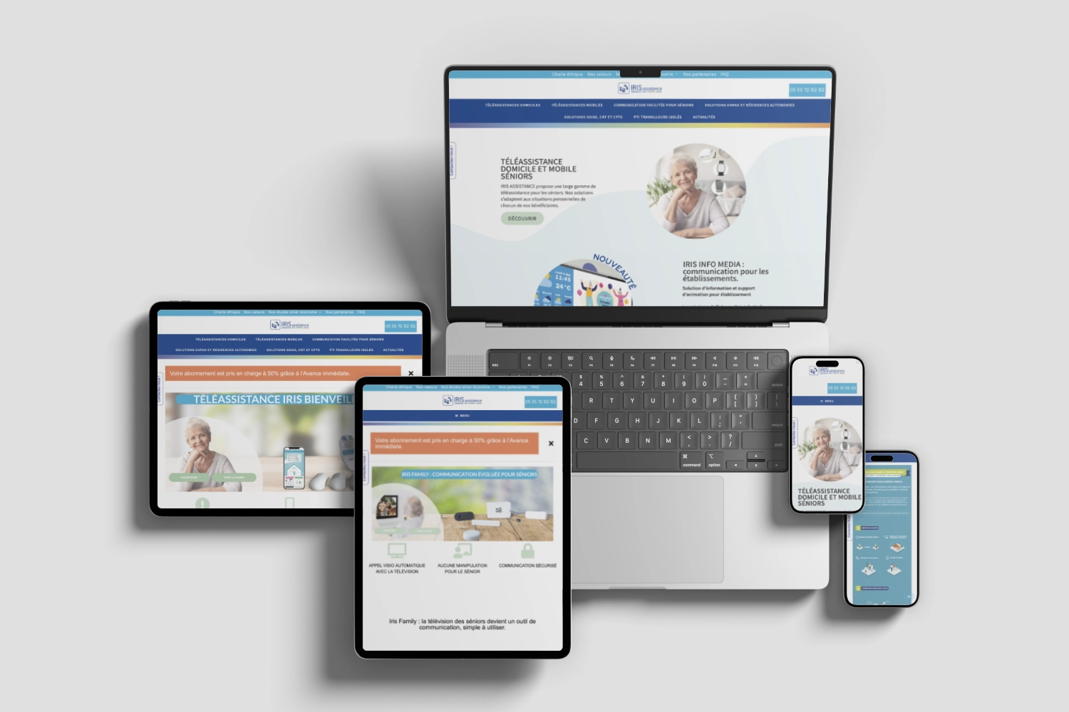 Site internet Iris Assistance, mis à jour au fil des offres