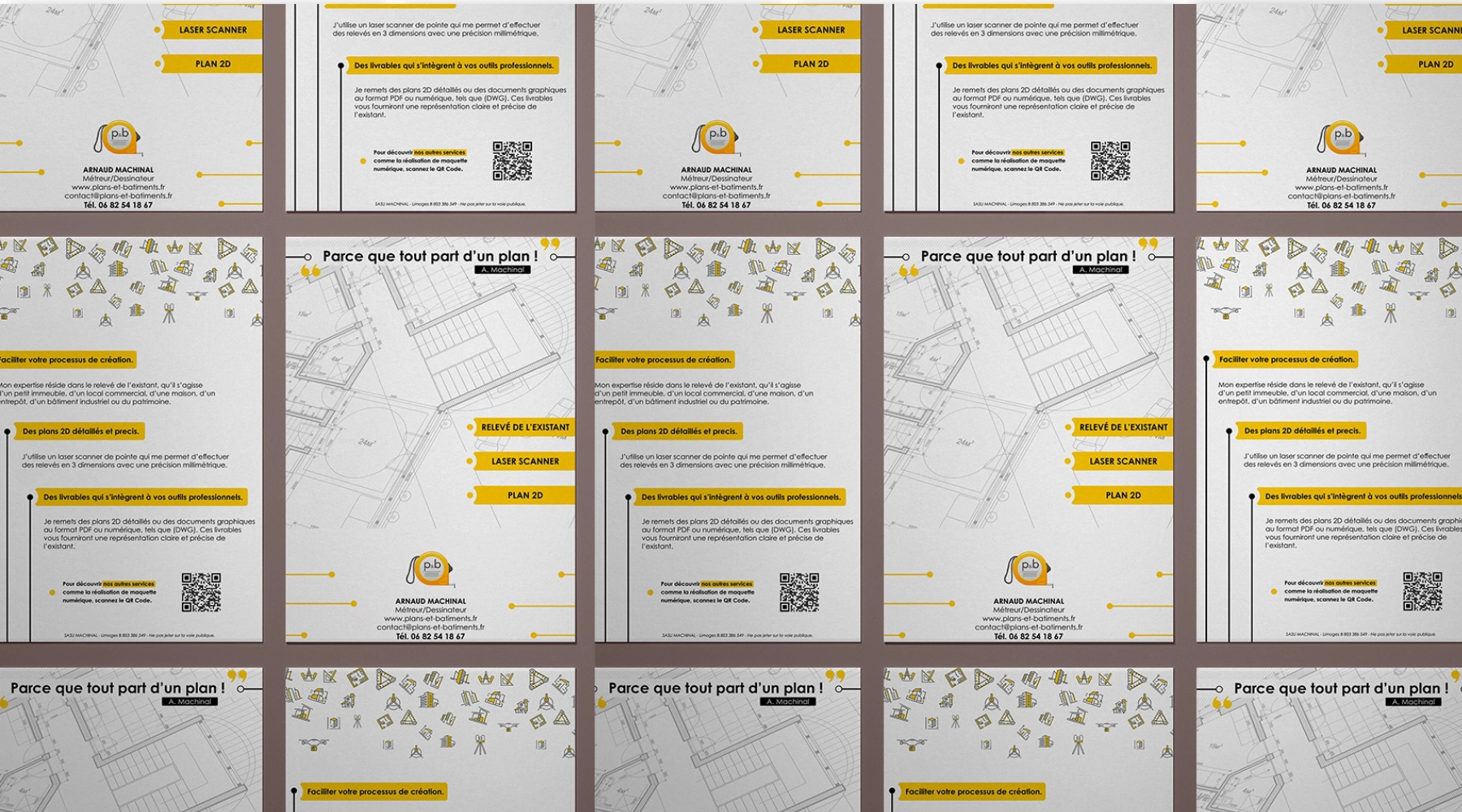 Supports de communication pour l'activité en bâtiment, réalisés par Topiaria