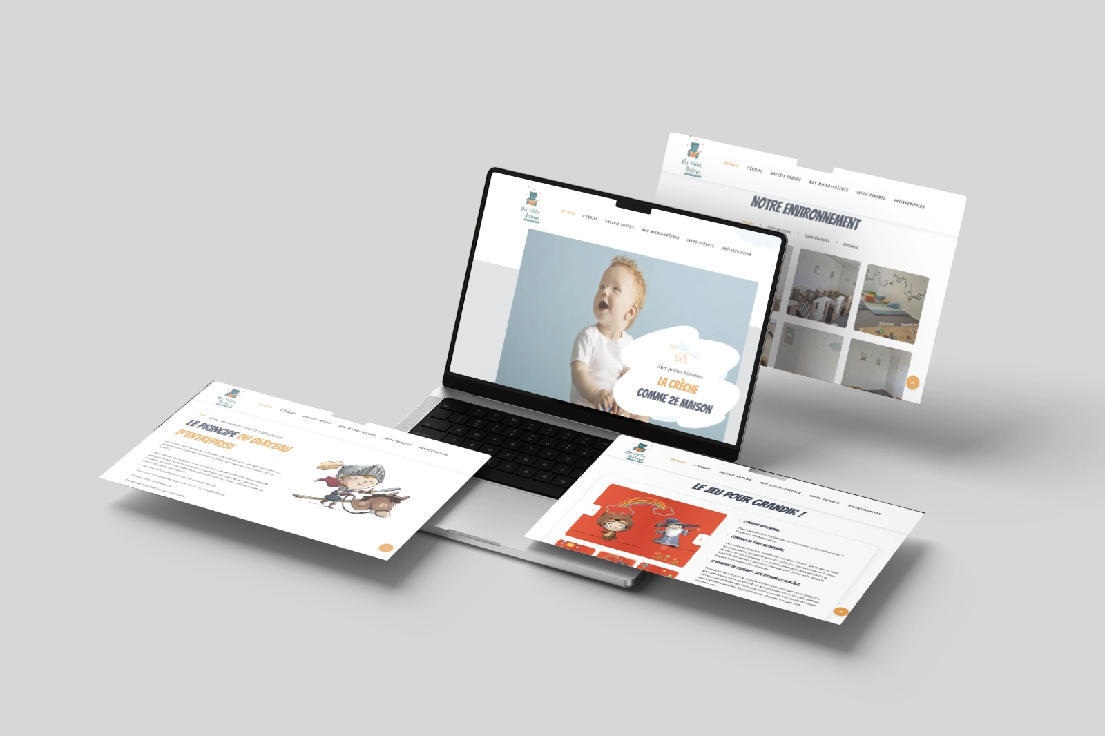 Deuxième vue du site internet Mes petites histoires, réseau de micro-crèches